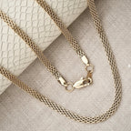 5mm Woven Mesh Necklace in Gold or Steel