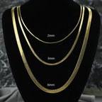 Polished Steel Snake Chain Necklace