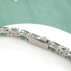 Two-Tone Alternating Cut Tennis Bracelet