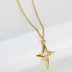18K Gold Plated Hollow Star Pendant Necklace