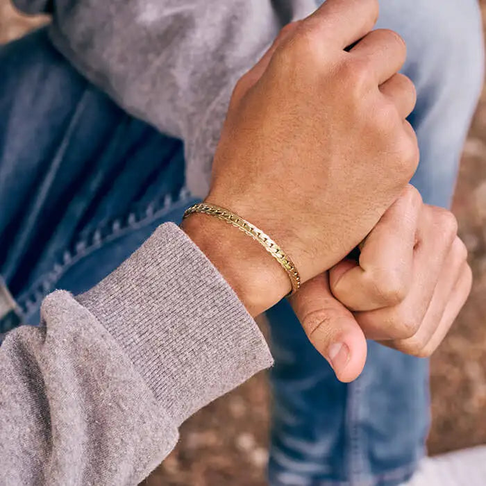 18K Gold PVD Flat Curb Bracelet