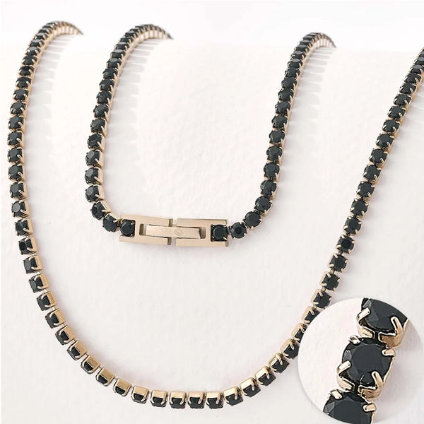 18K Gold Plated Round Zircon Tennis Necklace