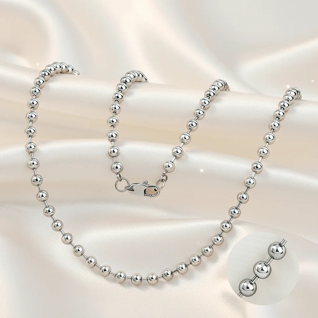 Medical-Grade Titanium Bead Necklace
