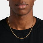 4.5mm 18K Gold Plated Rope Chain Necklace