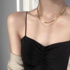 Polished Steel Snake Chain Necklace