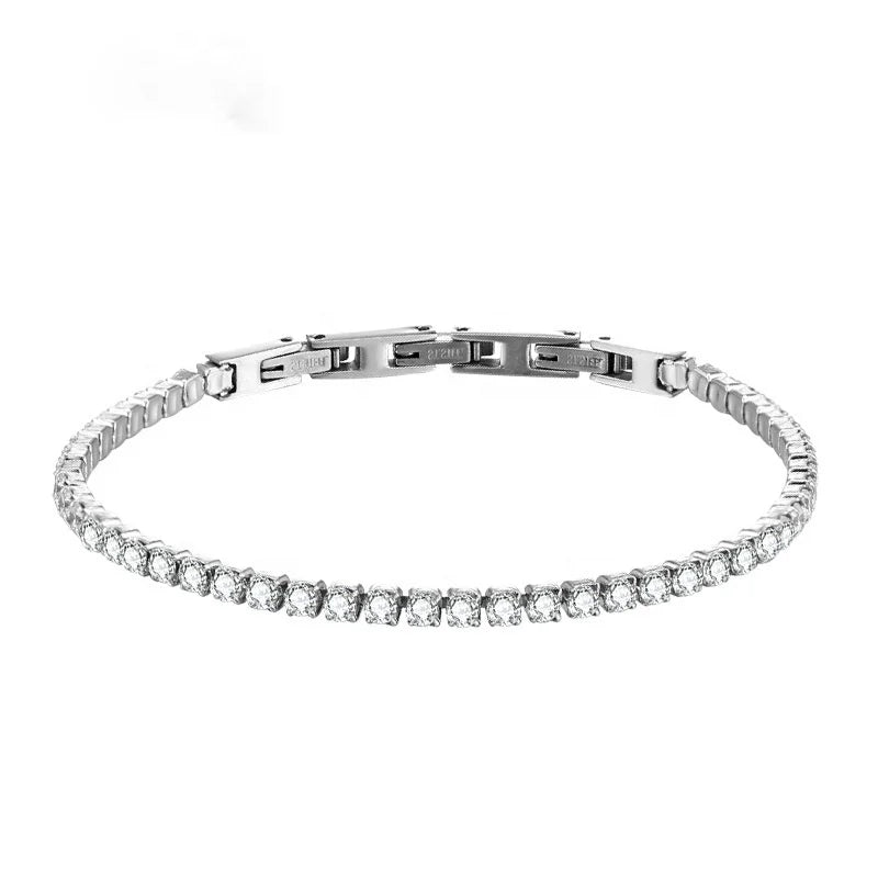 Adjustable Bezel Set Zircon Tennis Bracelet