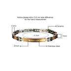 Steel and Ceramic Link Bracelet for Men