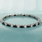Two-Tone Alternating Cut Tennis Bracelet