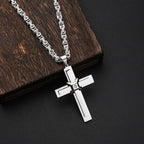 Emperor Chain Cross Necklace with Zirconia