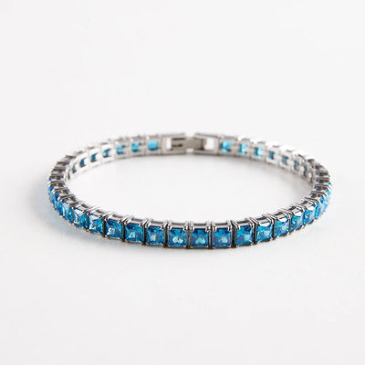 Steel Square Cut Zircon Tennis Bracelet