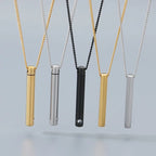 Steel Hollow Cylinder Pendant Necklace
