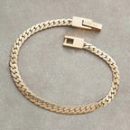 18K Gold PVD Flat Curb Bracelet