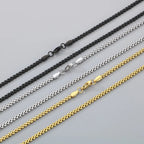 Steel Round Link Chain Necklace in Three Finishes