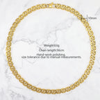 18K Gold Plated X-Link Chain Necklace in 10mm Steel