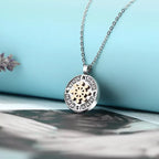 Steel Ship Wheel Compass Necklace with Zircon