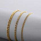 18K Gold Plated Twisted Singapore Necklace in Steel