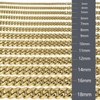 18K Gold Plated Cuban Link Necklace 14mm
