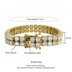 18K Gold PVD Double Row Tennis Bracelet