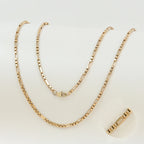 18K Gold Plated Box Chain Necklace in 3mm Steel