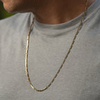 18K Gold Plated Box Chain Necklace in 3mm Steel