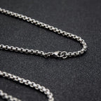 Pure Titanium Box Chain Necklace in Polished Silver