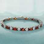 Two-Tone Alternating Cut Tennis Bracelet