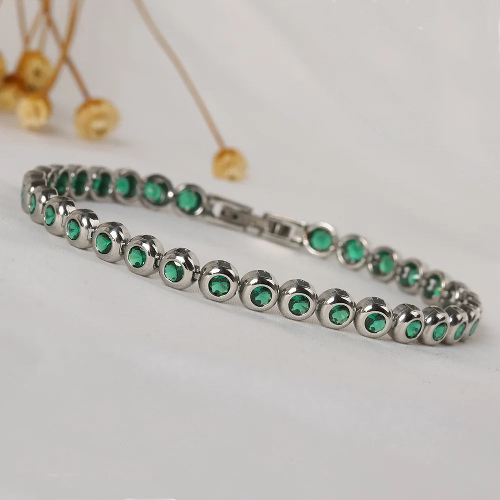 Gold Bezel Set Tennis Bracelet for Men