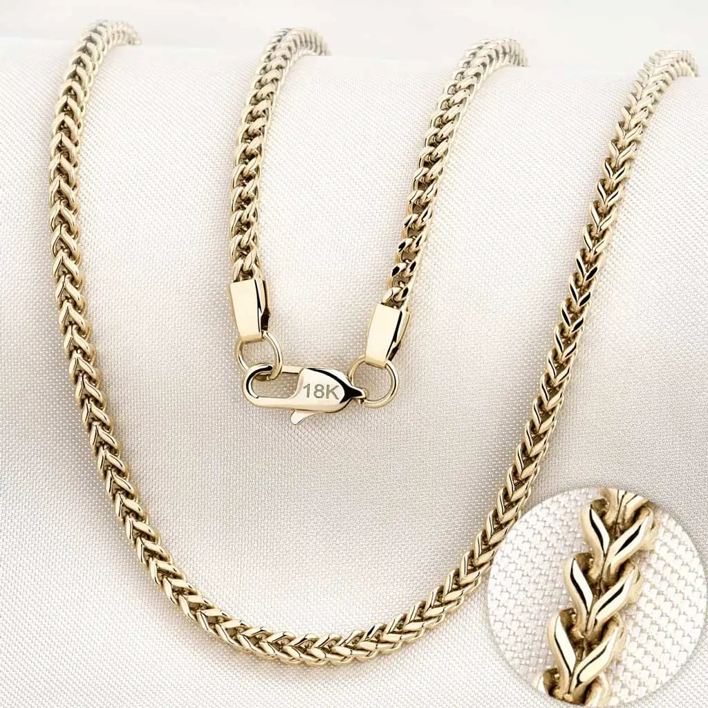 Polished Steel V-Link Franco Necklace