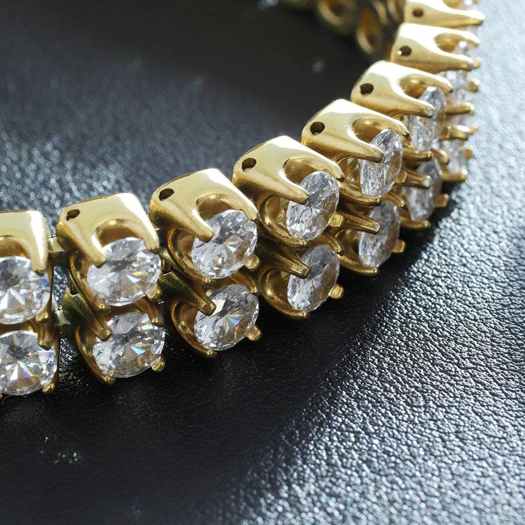 18K Gold PVD Double Row Tennis Bracelet