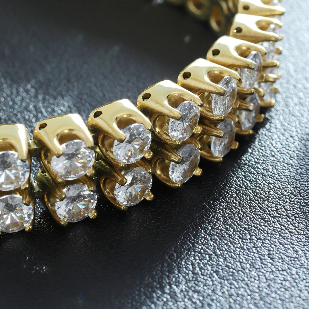 18K Gold PVD Double Row Tennis Bracelet