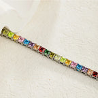 Rainbow Square Zircon Tennis Bracelet
