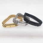 18K Gold Plated Double Row Cuban Link Bracelet