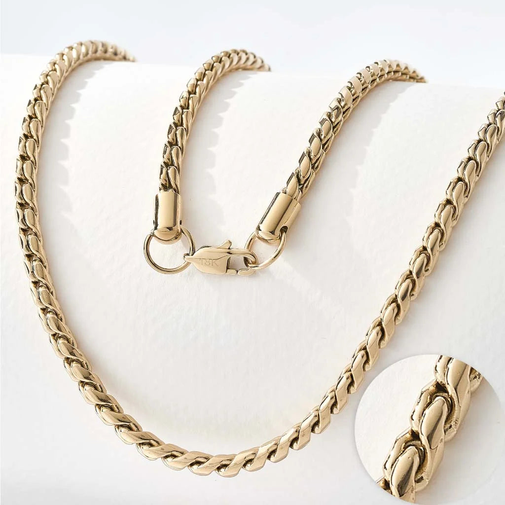 Polished Steel Wheat Chain Necklace 2.3mm