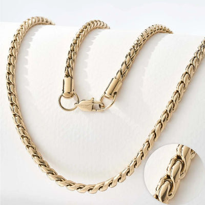 Polished Steel Wheat Chain Necklace 2.3mm