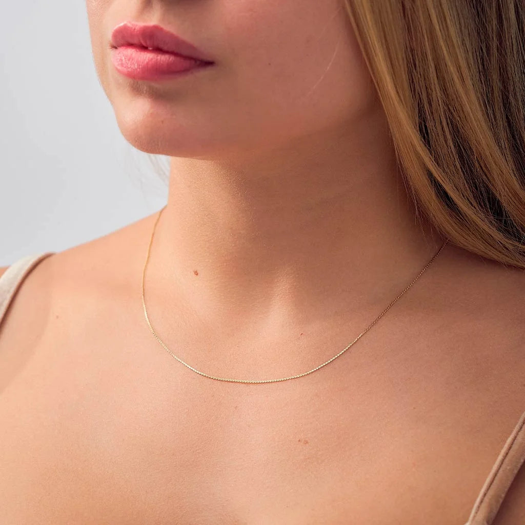 18K Gold Plated Spiral Chain Necklace in Stainless Steel