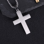 Two-Tone Cross Necklace with PVD Gold Finish