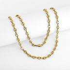 Gold Coffee Bean Chain Necklace in Tested Steel