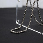 Pure Titanium Box Chain Necklace in Polished Silver