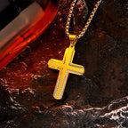 Minimalist Two-Tone Cross Pendant Necklace