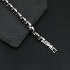Two-Tone Steel and Black PVD Link Bracelet