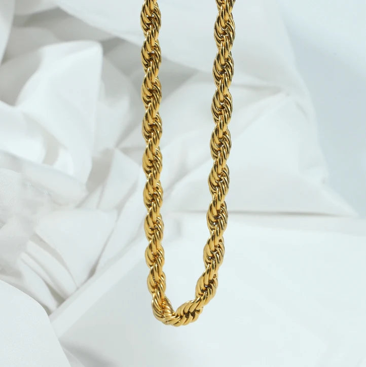 Gold Rope Chain Necklace