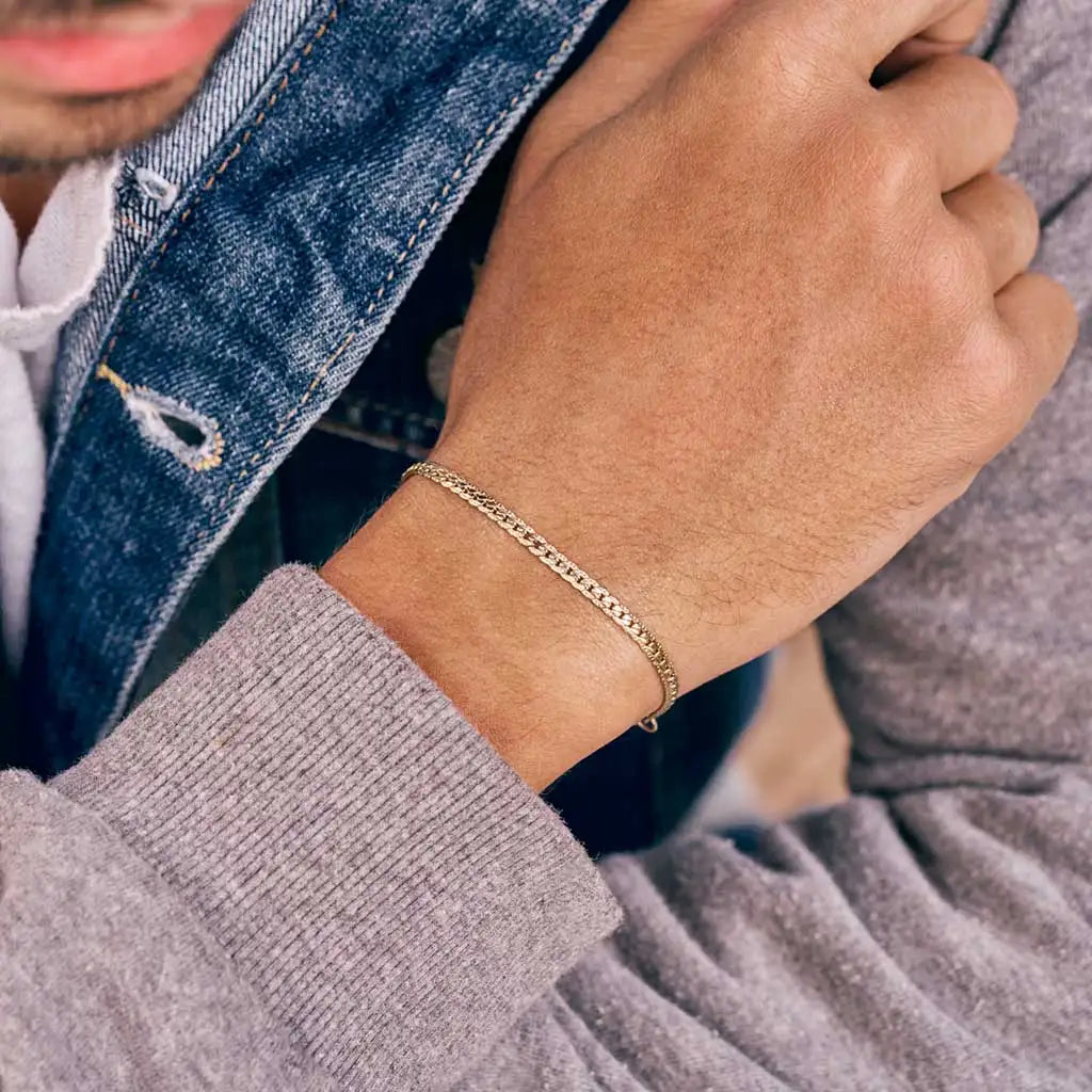 18K Gold PVD Flat Curb Bracelet