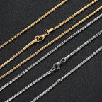 Polished Steel Wheat Chain Necklace 2.3mm