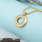 Circle Pendant Necklace with Zircon