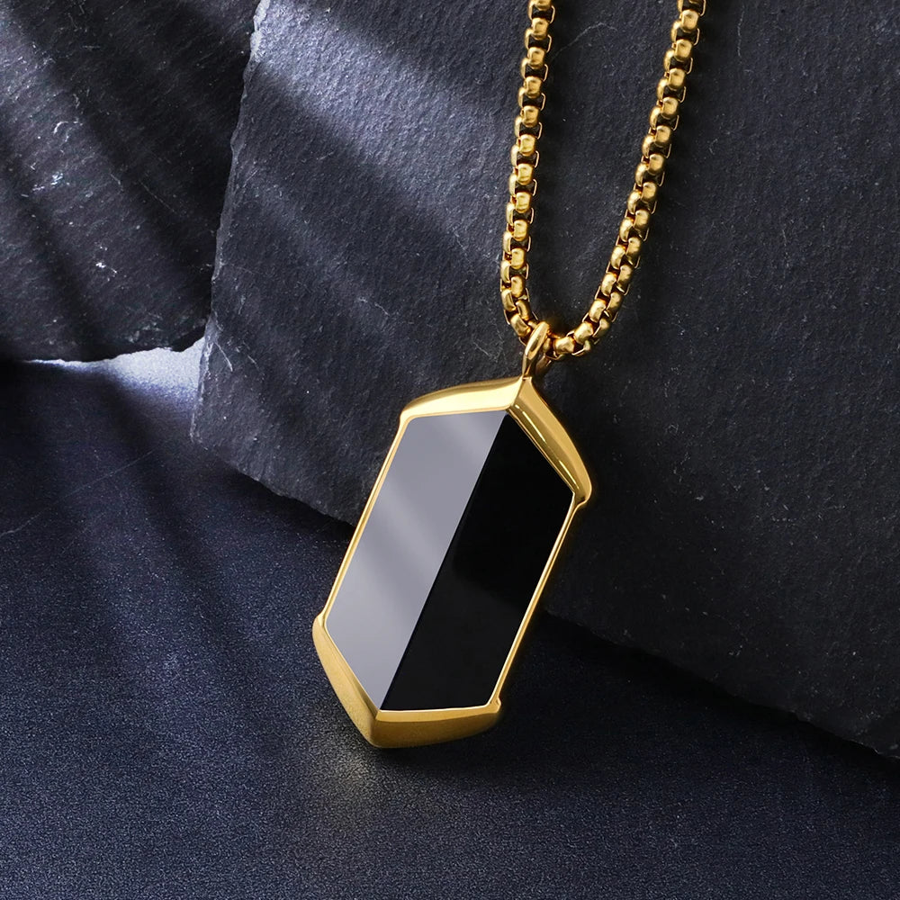 Hexagonal Agate Stone Necklace for Men