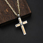 Emperor Chain Cross Necklace with Zirconia