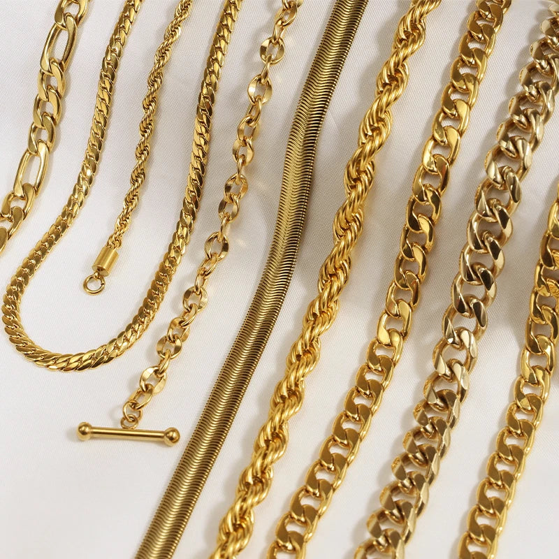 18K Gold Plated Figaro Chain Necklace