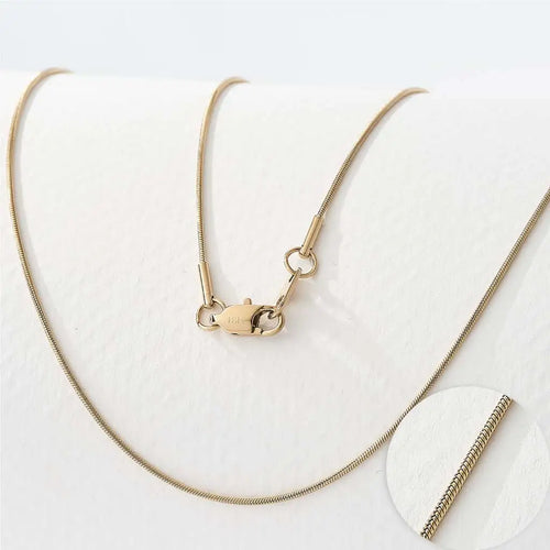 Collier Chaîne Serpent Ronde Plaqué Or 18K