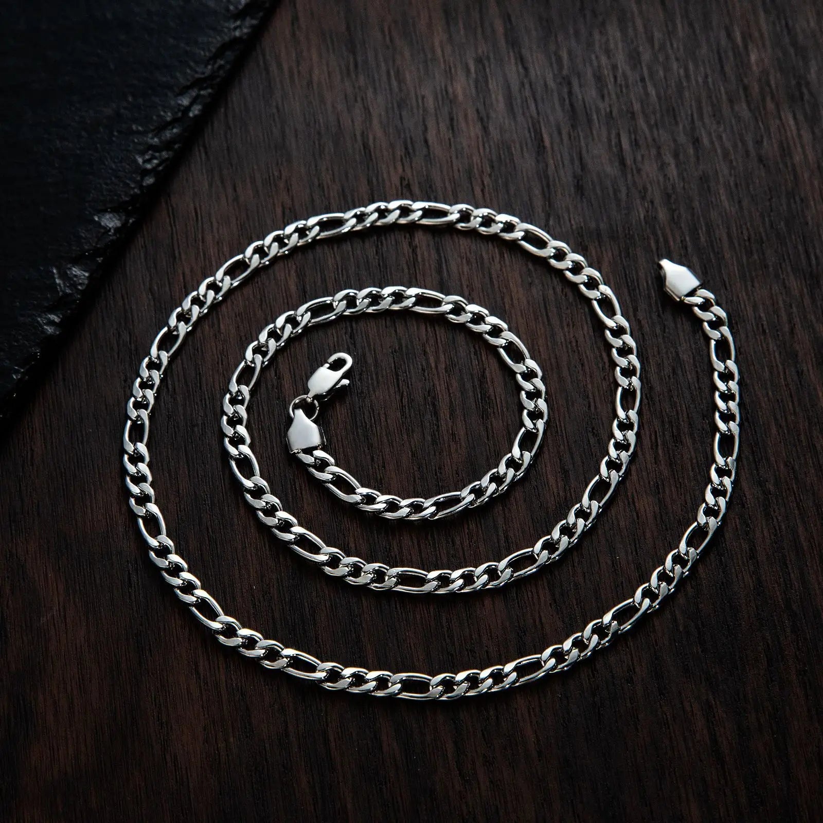 Pure Titanium Figaro Chain Necklace