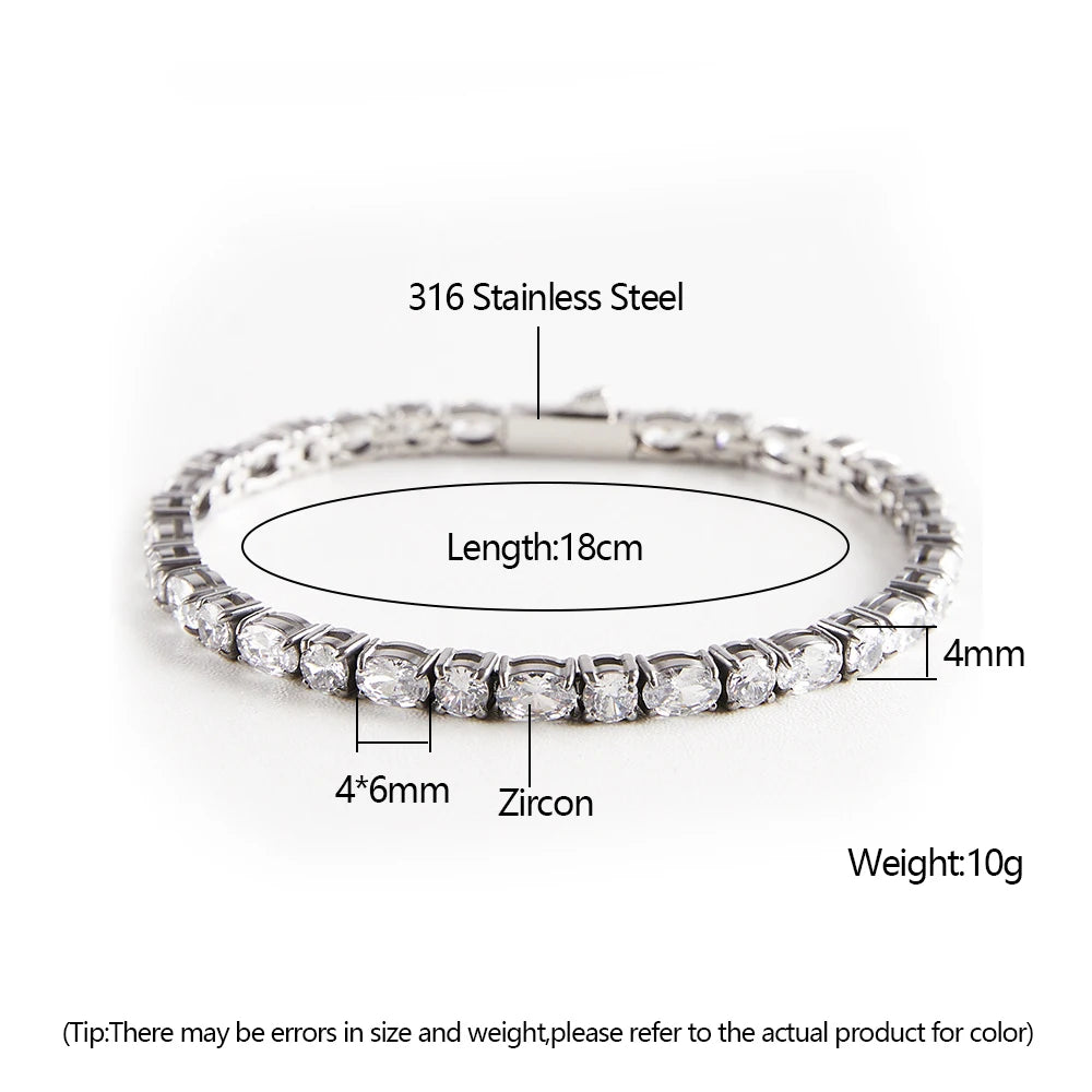 Two-Tone Alternating Cut Tennis Bracelet